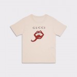 Gucci Oversize t-shirt with mouth white 493117