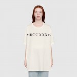 Gucci Oversize T-shirt with MDCCXXXIV print 539081