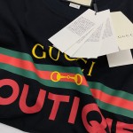 Men's Gucci Boutique print oversize T-shirt Black 548334