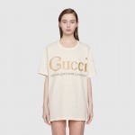 Gucci glitter print T-shirt ivory 615044