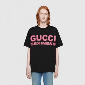 Gucci Sexiness print oversize T-shirt black 616036