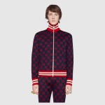 496919 GG jacquard cotton jacket red