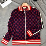 496919 GG jacquard cotton jacket red