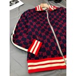 496919 GG jacquard cotton jacket red