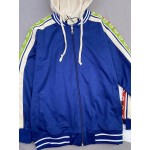 575758 Gucci logo tape zip-front bomber jacket blue