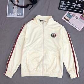 599359 Gucci braided trim track jacket white