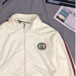 599359 Gucci braided trim track jacket white