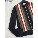 615731 Gucci Technical Jersey Zip-Up Jacket black