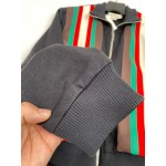 615731 Gucci Technical Jersey Zip-Up Jacket black