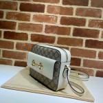 645454 Gucci Horsebit 1955 small shoulder bag beige/white