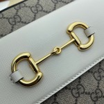 645454 Gucci Horsebit 1955 small shoulder bag beige/white