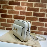 645454 Gucci Horsebit 1955 small shoulder bag white