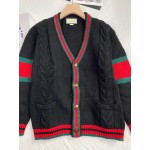 497037  Gucci Oversize cable knit cardigan black