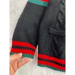 497037  Gucci Oversize cable knit cardigan black