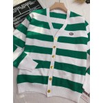 626051 Gucci Striped knit cotton cardigan with GG