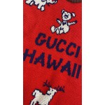 626637 Gucci Hawaii wool cotton vest red