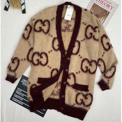 635160 Gucci Reversible GG mohair wool cardigan