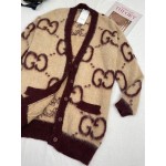 635160 Gucci Reversible GG mohair wool cardigan