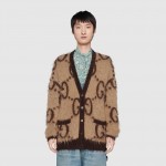 635160 Gucci Reversible GG mohair wool cardigan