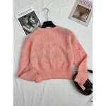 639401Gucci Mohair sweater with fawn intarsia pink