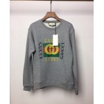 454569 Gucci Cotton sweatshirt with Gucci logo grey