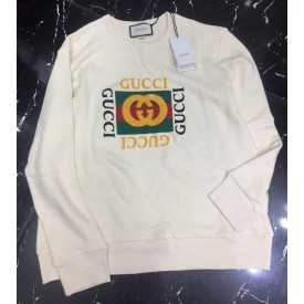 454569 Gucci Cotton sweatshirt with Gucci logo white