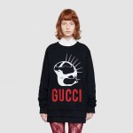 469250 Gucci Cotton Oversized Logo Hoodies black