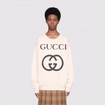 469250 Gucci Oversize sweatshirt with Interlocking G white