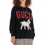 Gucci Oversize sweatshirt with lamb patch 469250 black