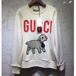 Gucci Oversize sweatshirt with lamb patch 469250 white