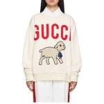 Gucci Oversize sweatshirt with lamb patch 469250 white