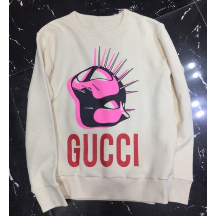 469250 Gucci Cotton Oversized Logo Hoodies white