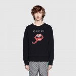 475532 Gucci Mouse Print Cotton Jersey Sweatshirt black