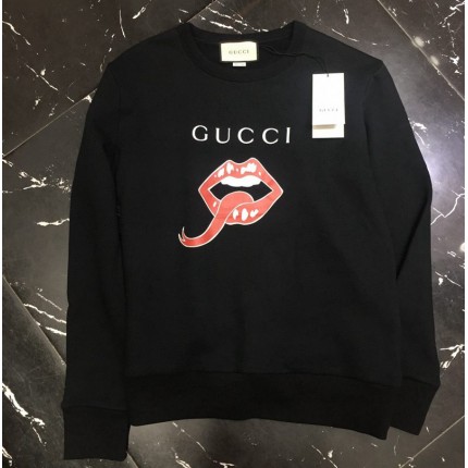 475532 Gucci Mouse Print Cotton Jersey Sweatshirt black