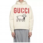 569828 Oversize sweatshirt with Gucci lamb white