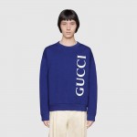 599345 Gucci logo print sweatshirt blue