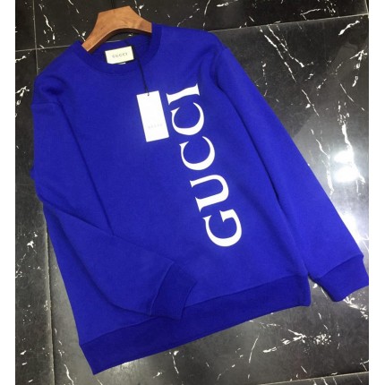 599345 Gucci logo print sweatshirt blue