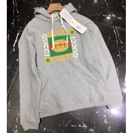 605154 Gucci Cotton sweatshirt with Gucci logo grey