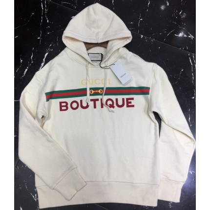 623244 Gucci Boutique print sweatshirt white