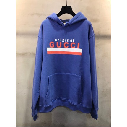 626989 "Original Gucci" print sweatshirt blue