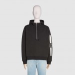 627079 Gucci logo print hooded sweatshirt black