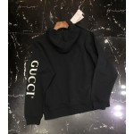 627079 Gucci logo print hooded sweatshirt black