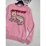 635847 Gucci cat print sweatshirt pink