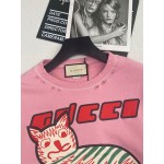 635847 Gucci cat print sweatshirt pink