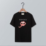 Gucci Oversize t-shirt with mouth black 493117