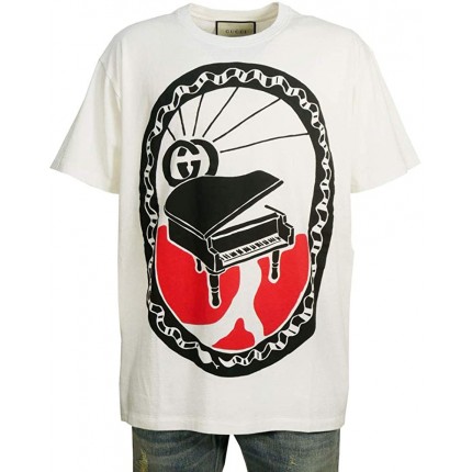 548334 Gucci Cotton Jersey Interlocking G Piano T-Shirt 