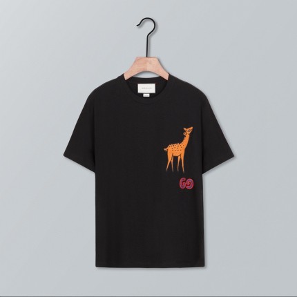 548334 Gucci deer patch T-shirt black