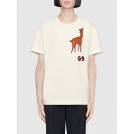 548334 Gucci deer patch T-shirt white