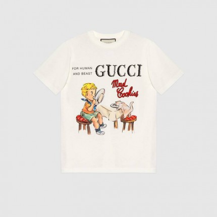 580762 Gucci 'Mad Cookies' print T-shirt