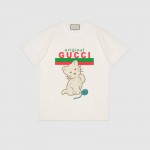 615044 Gucci "Original Gucci" oversize T-shirt with kitten white